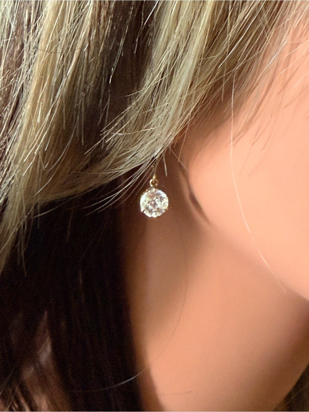 Lia Sophia Gold Drop Earrings with Clear Crystal